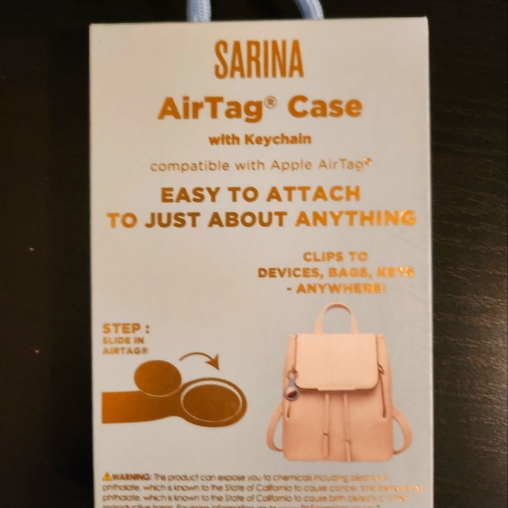 Apple Air Tag Case w/Keychain Blue - Picture 4 of 7